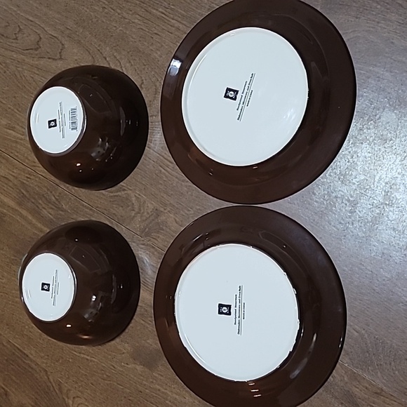 Hi End Accents plates/bowl set brown turquoise star - Picture 16 of 16